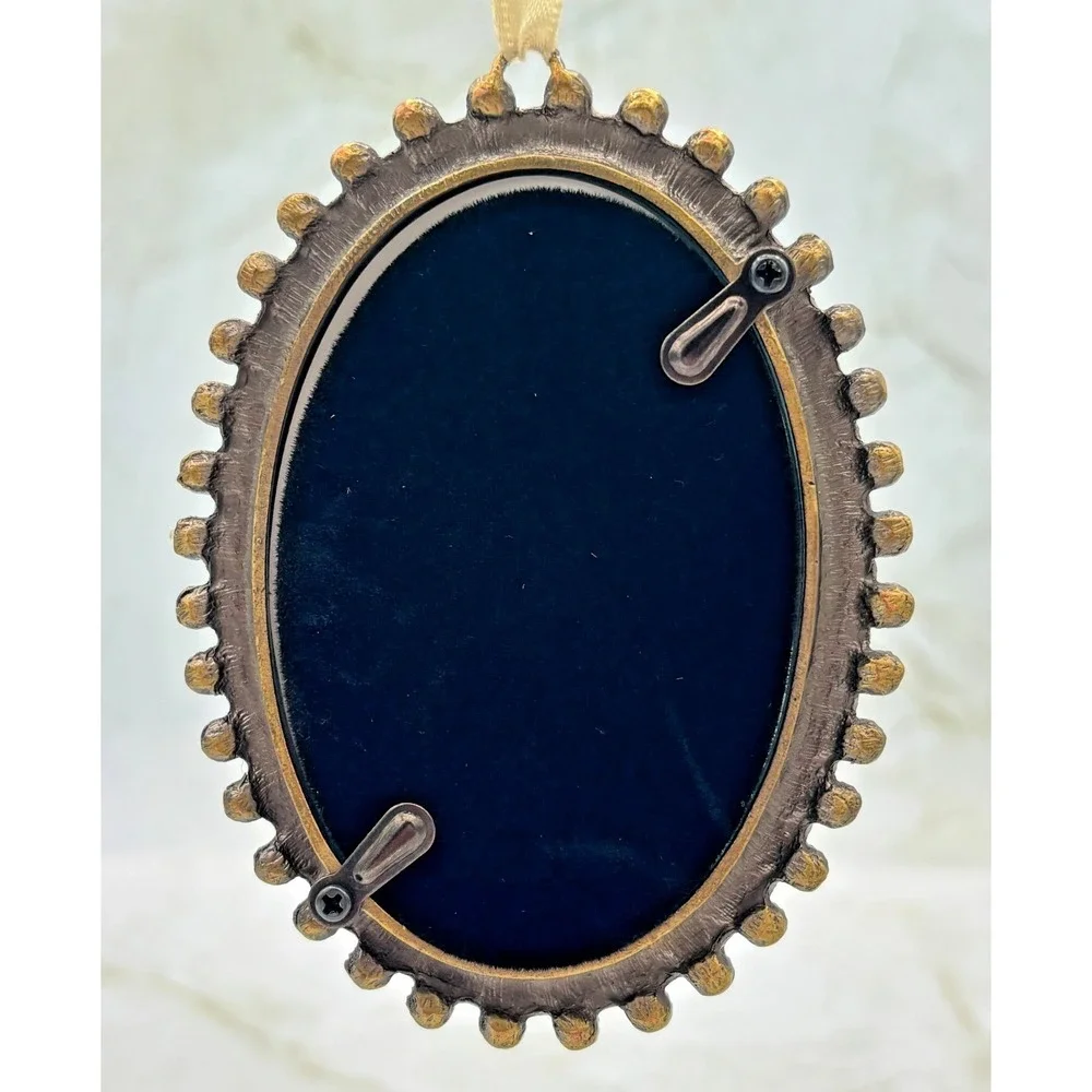 Creative Co-Op Set‎ of 2 Miniature Pewter Frames 2x2-2x3 Faux Beaded Crystal NWT